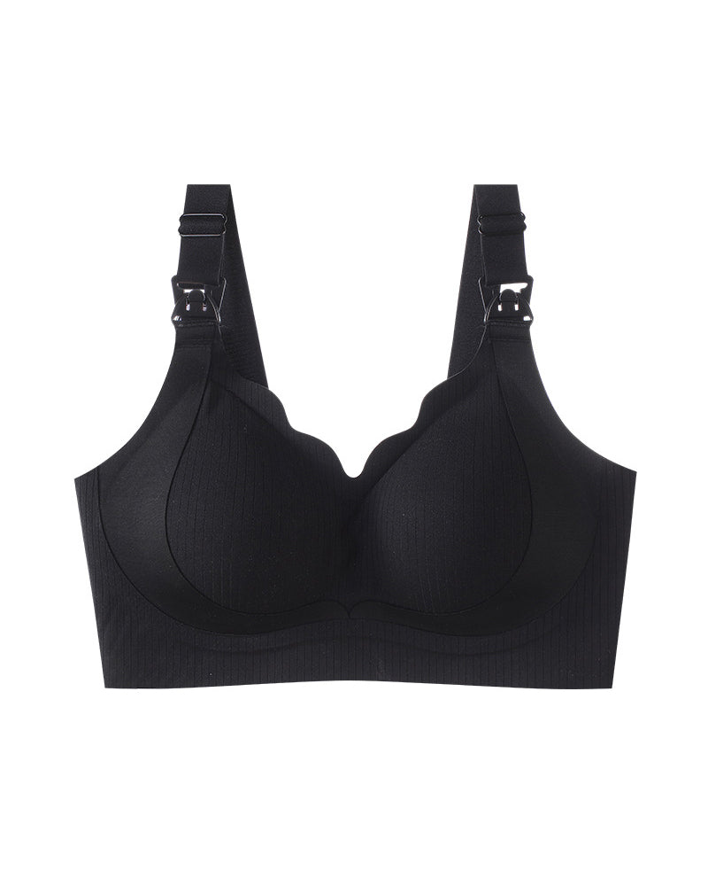 Nursing Bra Soft Support Wire-Free Anti-Sagging Large Cup Push-Up