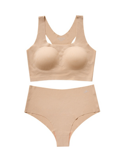 Lightweight Sports Bra Set for Women Letter Print Seamless Push-Up Bra with T-Back Women's