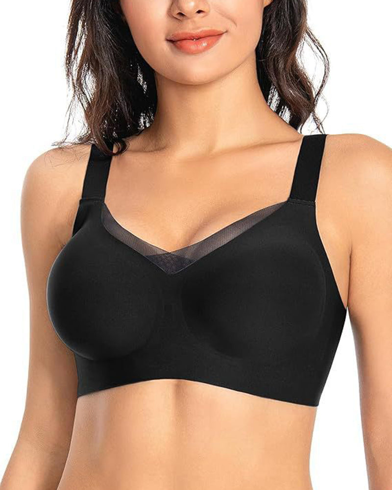 Traceless Soft Support Naked Feeling Fixed Cup Underwear Women's Push-up Pull-up Non-rimless Fixed Cup Comfortable Bra