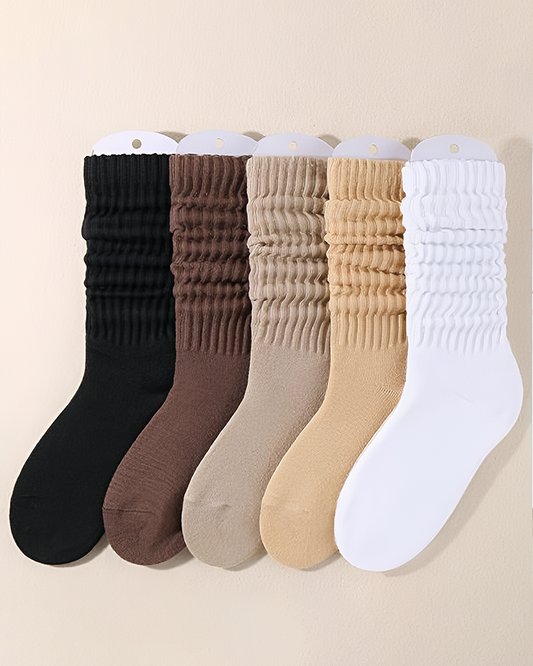 5 Pairs Women’s Slouchy Crew Socks