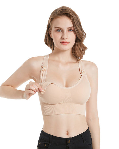 Plus-Size Women's Lingerie Maternity Nursing Sports Front-Closure Fixed Cups