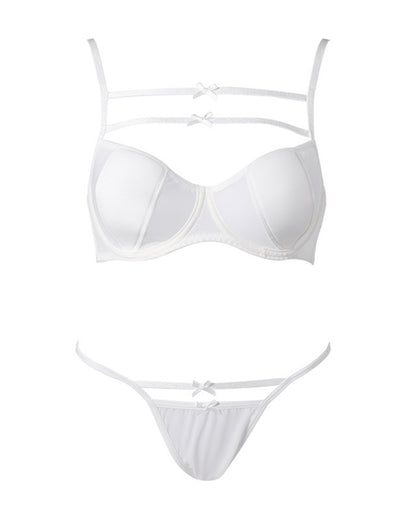 Sexy Lace Lingerie Set for Women Sensual Backless Design Sheer and Breathable Push-Up and Gathering Pure Desire Women's Bra