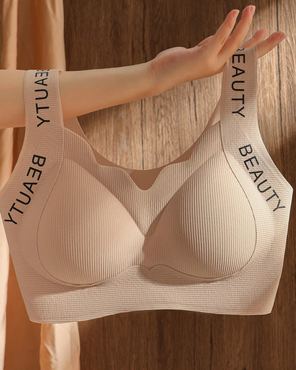 Women's Comfortable Large Size Traceless Non-steel Ring Beautiful Vest Bra