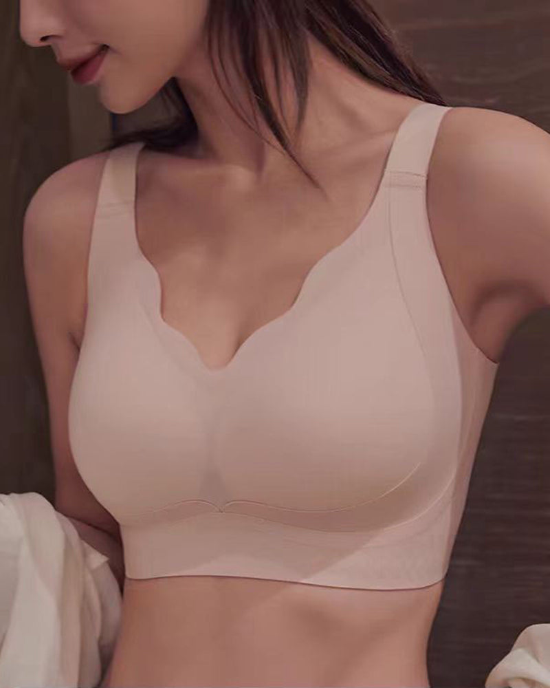 Large Size Litching Underwear Women's Large Chest Showy Small No-Rings Bra Gathering Side-Tucking Auxilary Breast Anti-Sagging Top Bra