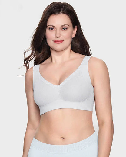 ️Women's Ribbed Push Up Adjustable Wireless Bra