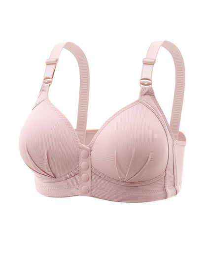 Plus Size Women's Lingerie Front-Closure Nursing Wire-Free Push-Up Side-Control Lightweight Cups