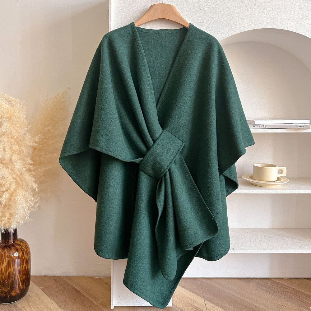 Women's Solid Color Cape Shawl Casual Elegant Wrap Shawl
