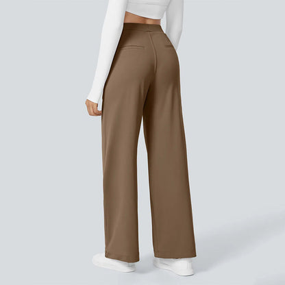 High-Waist Straight-Leg Work Pants Set