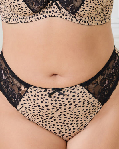 Plus Size Women's Lingerie New Arrival Sexy Leopard Print Ultra-Thin Lace Print Push-Up Breathable Bra Set
