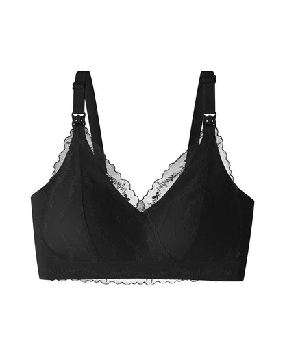 Nursing Bra Seamless Lightweight Wire-free Sexy Lace Push-up Anti-sagging