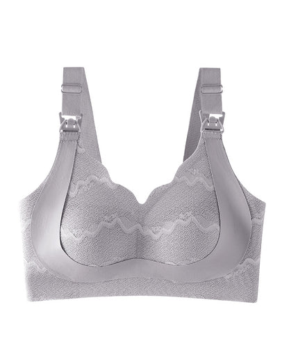 Lace Lightweight Cup Maternity Nursing Bra - Wire-Free Soft Support, Seamless, Anti-Gaping, Strapless