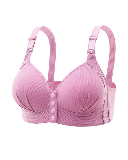 Plus Size Women's Lingerie Front-Closure Nursing Wire-Free Push-Up Side-Control Lightweight Cups