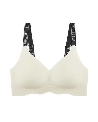 Seamless Jelly Strap Bra Customizable Letter Straps Push-Up Support Anti-Sagging Sculpted Back Wire-Free Lightweight Activewear