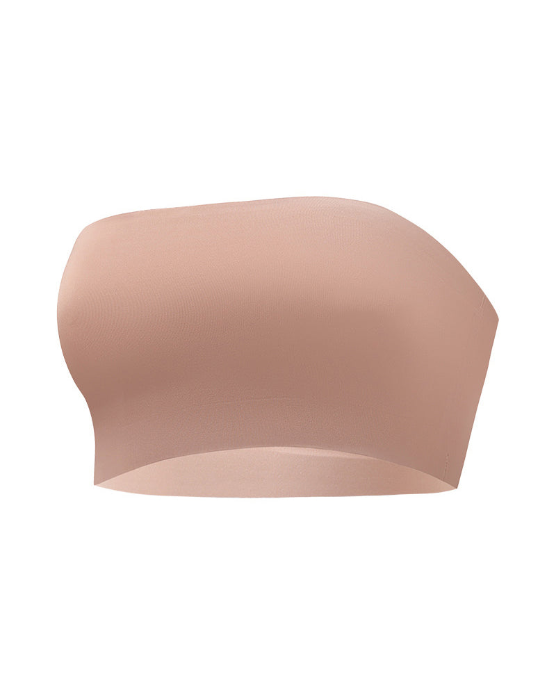 Plus Size Seamless Ice Silk Strapless Bra for Women Sheer Breathable Sexy Push-Up Strapless Lingerie for Women