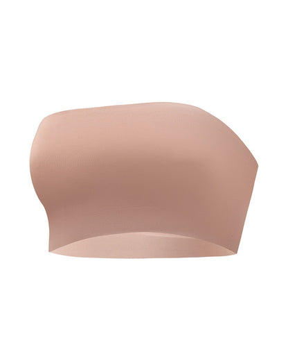 Plus Size Seamless Ice Silk Strapless Bra for Women Sheer Breathable Sexy Push-Up Strapless Lingerie for Women