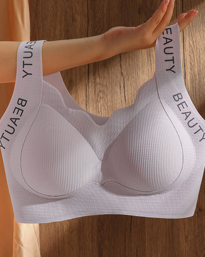 Women's Comfortable Large Size Traceless Non-steel Ring Beautiful Vest Bra