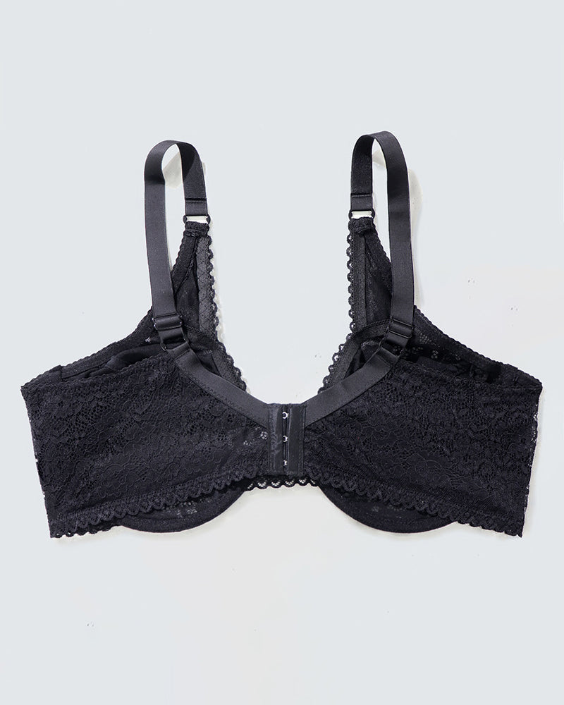 Plus-Size Women's Lingerie Lace Flattering for Fuller Busts Ultra-Thin Pure Desire Sexy