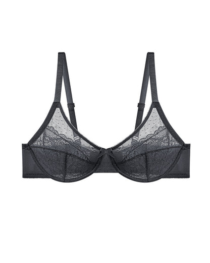 Large Size Underwear Thin Mesh Push-up Bra French Sexy Soft Steel Ring Anti-sagging Bra