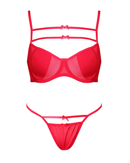 Sexy Lace Lingerie Set for Women Sensual Backless Design Sheer and Breathable Push-Up and Gathering Pure Desire Women's Bra