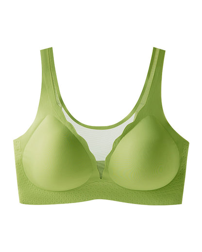 Plus Size Sports Bra with Enhanced Support Seamless Breathable Design Prevents Exposure Large Cup Size Flattens Appearance Anti-Sagging Thin-Style Bra