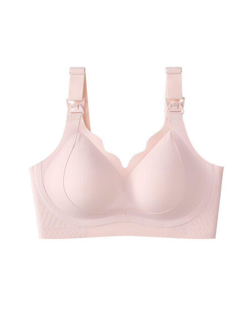 Nursing Bra Soft Support Wire-Free Anti-Sagging Large Cup Push-Up
