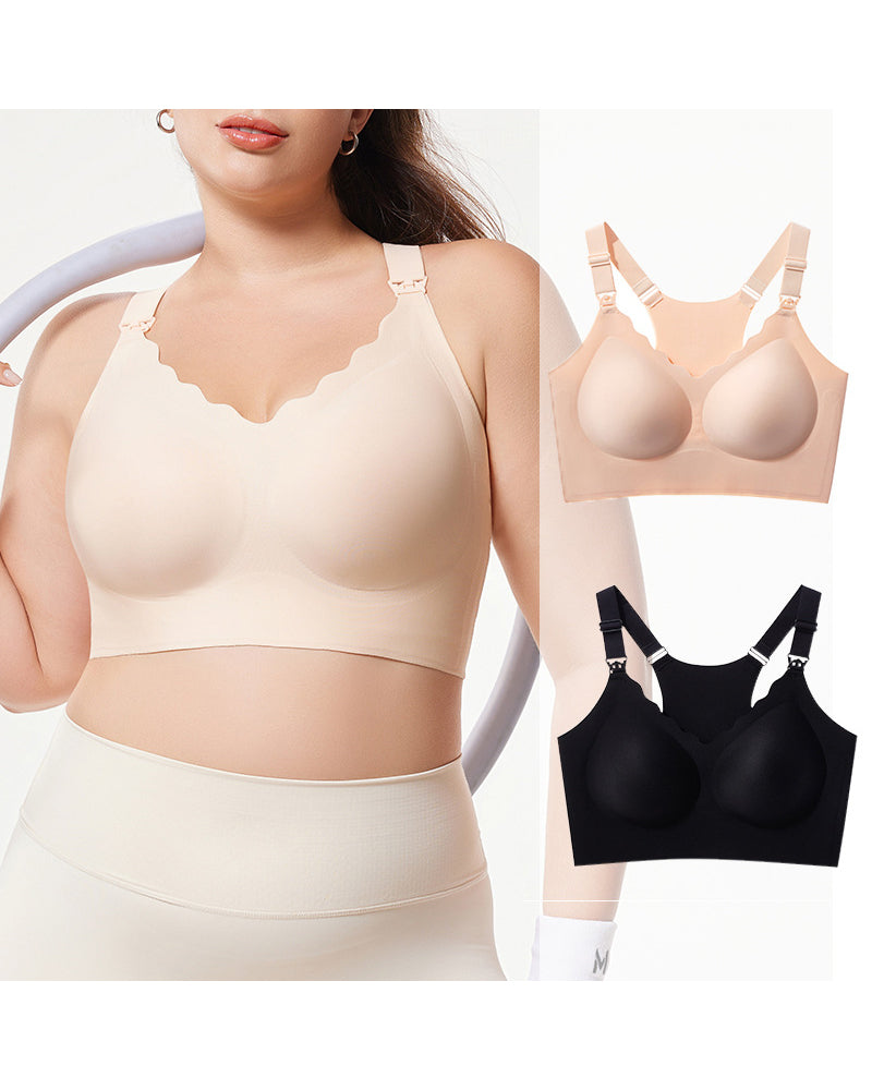 Plus-Size Women's Lingerie Seamless Minimizes Large Bust Push-Up & Lift Side Support Sculpted Back Sports