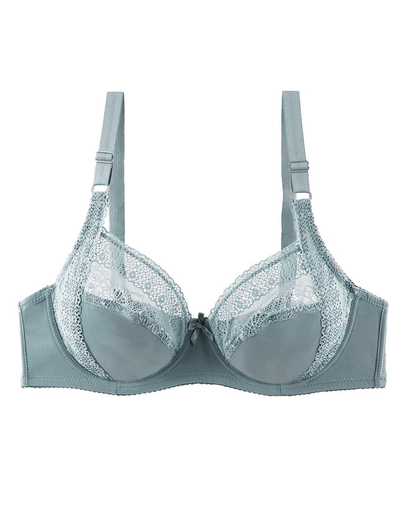 Plus Size Women's Underwear Push-Up Lightweight Underwire Shaping Side-Boob Control Lace