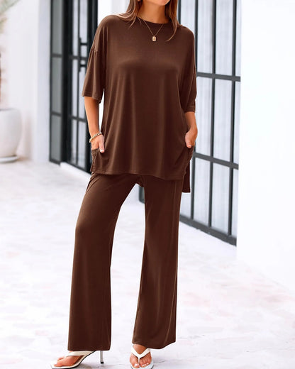Casual Loose 2-Piece Top & Pants Set
