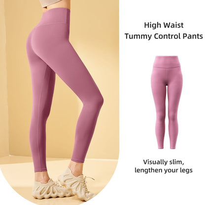 High-waisted tummy-controlling and body-shaping training leggings