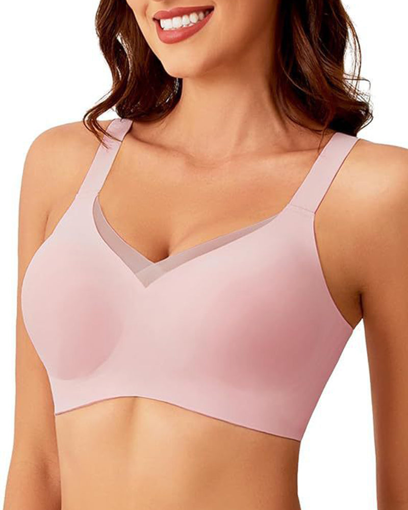 Traceless Soft Support Naked Feeling Fixed Cup Underwear Women's Push-up Pull-up Non-rimless Fixed Cup Comfortable Bra