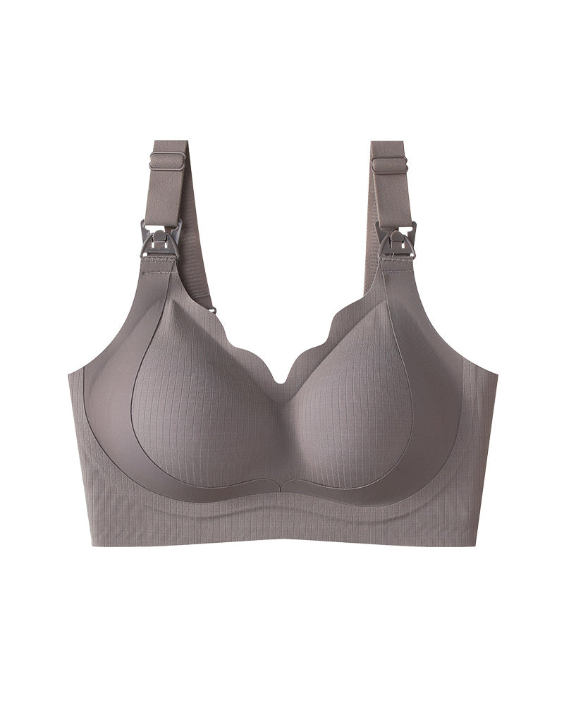 Nursing Bra Soft Support Wire-Free Anti-Sagging Large Cup Push-Up
