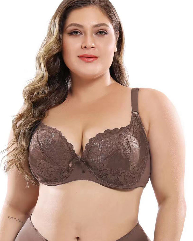 Plus-Size Women's Lingerie Large Cup Size Lightweight Curvy Sexy Lace