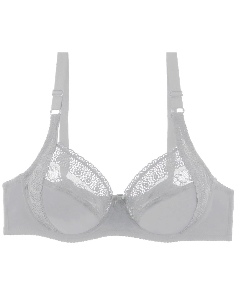 Plus Size Women's Underwear Push-Up Lightweight Underwire Shaping Side-Boob Control Lace