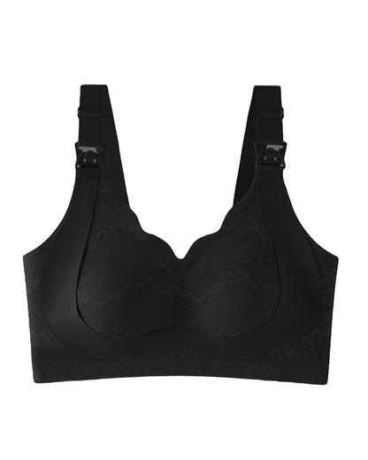 Lace Lightweight Cup Maternity Nursing Bra - Wire-Free Soft Support, Seamless, Anti-Gaping, Strapless