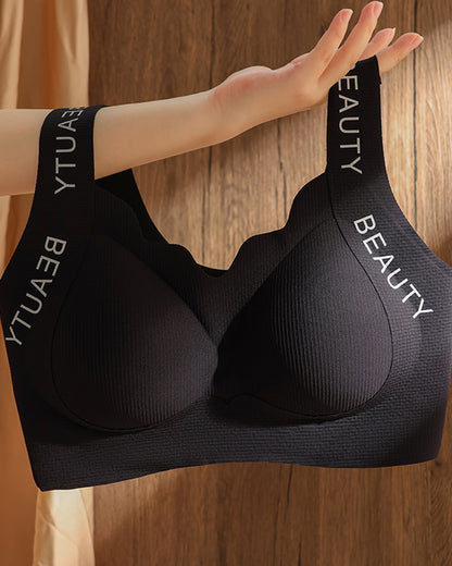 Women's Comfortable Large Size Traceless Non-steel Ring Beautiful Vest Bra