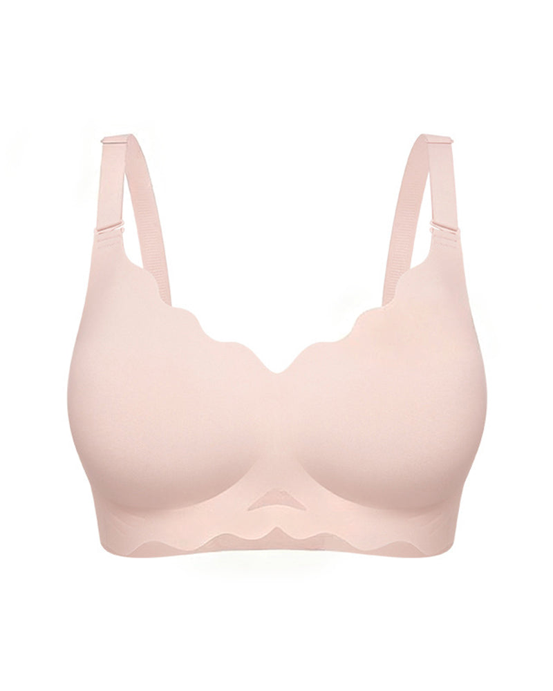 Liquid Foundation Invisible Underwear Women's Small Chest Push-up Jelly Gel Anti-sagging Latex Thin Cup Beautiful Back Bra Summer Seamless