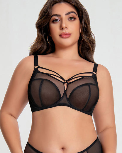 Large Size Underwear Women's Large Chest Small Anti-sagging Push-up Breathable Thin Full Cup Bra