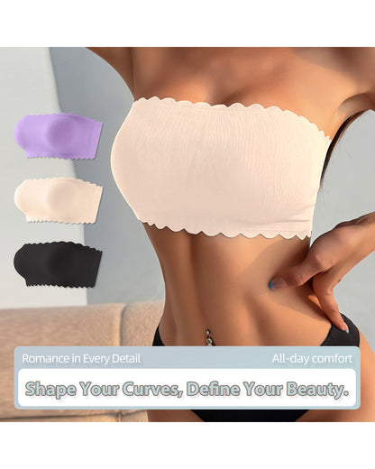 Sexy Seamless Ice Silk Strapless One-Piece Push-Up Bra Wire-Free, Strapless, Non-Slip