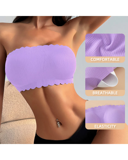 Sexy Seamless Ice Silk Strapless One-Piece Push-Up Bra Wire-Free, Strapless, Non-Slip