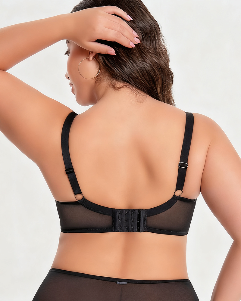 Large Size Underwear Women's Large Chest Small Anti-sagging Push-up Breathable Thin Full Cup Bra