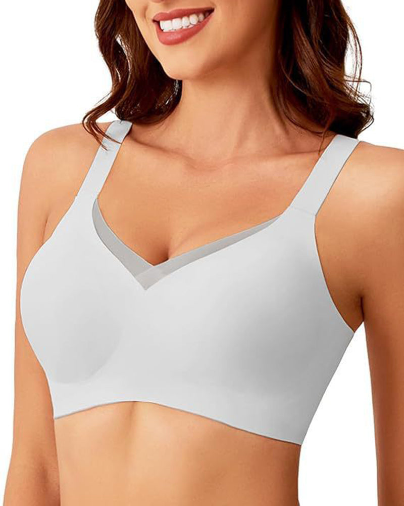 Traceless Soft Support Naked Feeling Fixed Cup Underwear Women's Push-up Pull-up Non-rimless Fixed Cup Comfortable Bra