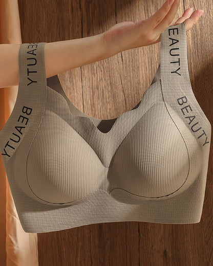 Women's Comfortable Large Size Traceless Non-steel Ring Beautiful Vest Bra