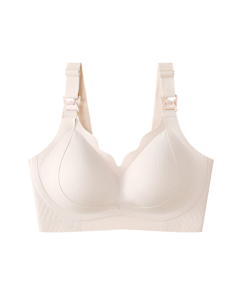 Nursing Bra Soft Support Wire-Free Anti-Sagging Large Cup Push-Up