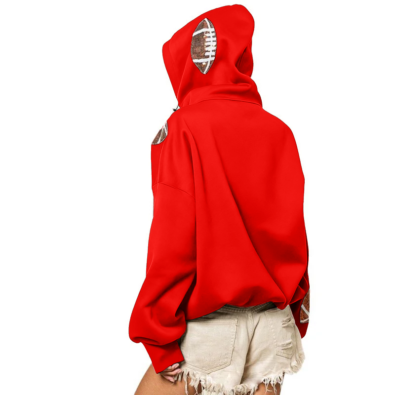 ‘Glam Kickoff’ Long Sleeve Zip Hoodie