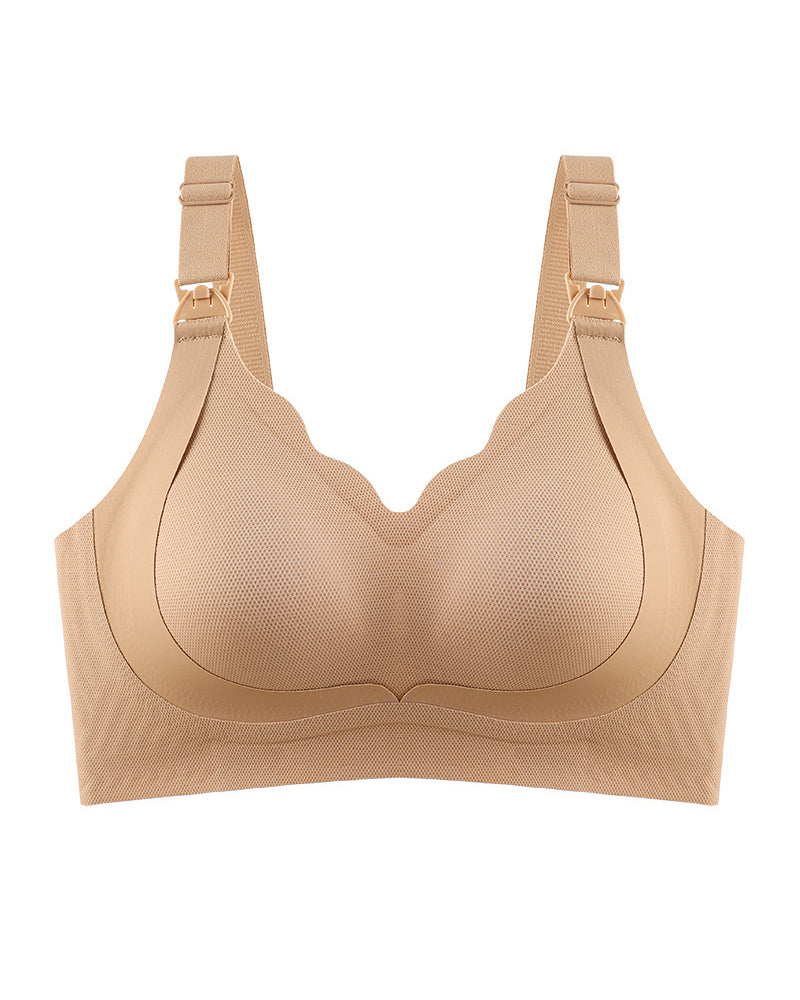 Maternity Nursing Bra Supportive, Anti-Sagging, Wire-Free Reduces Side Breast Bulge Postpartum Nursing Bra