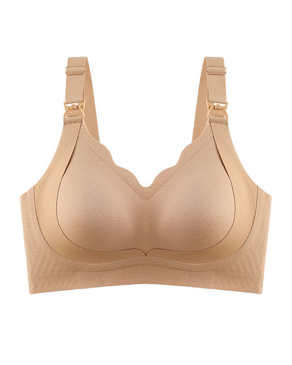Maternity Nursing Bra Supportive, Anti-Sagging, Wire-Free Reduces Side Breast Bulge Postpartum Nursing Bra