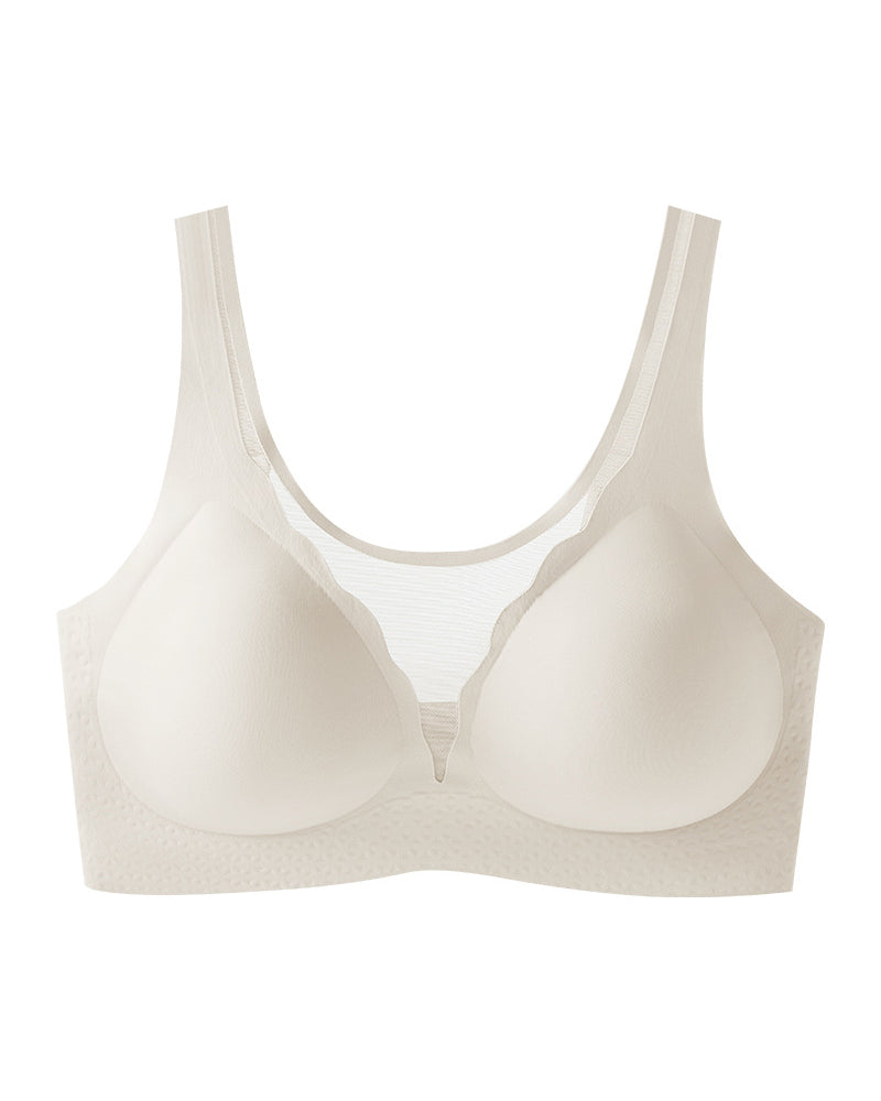 Plus Size Sports Bra with Enhanced Support Seamless Breathable Design Prevents Exposure Large Cup Size Flattens Appearance Anti-Sagging Thin-Style Bra