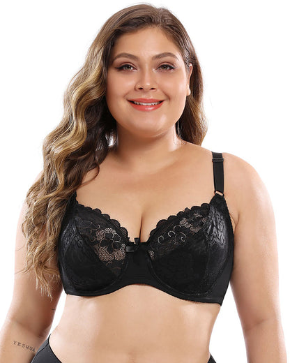 Plus-Size Women's Lingerie Large Cup Size Lightweight Curvy Sexy Lace