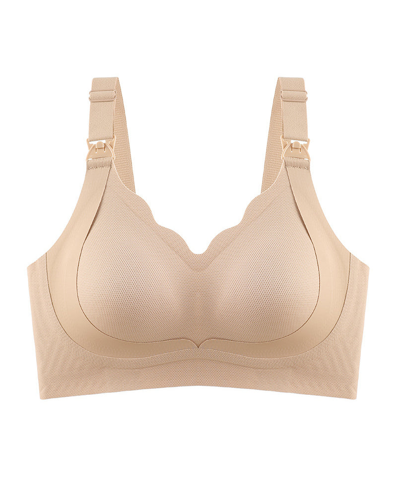Maternity Nursing Bra Supportive, Anti-Sagging, Wire-Free Reduces Side Breast Bulge Postpartum Nursing Bra