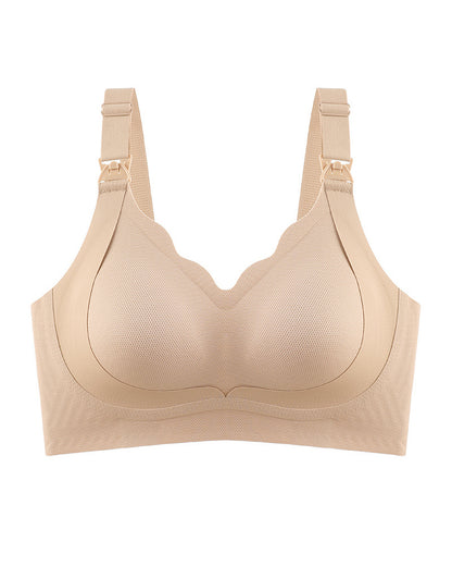 Maternity Nursing Bra Supportive, Anti-Sagging, Wire-Free Reduces Side Breast Bulge Postpartum Nursing Bra
